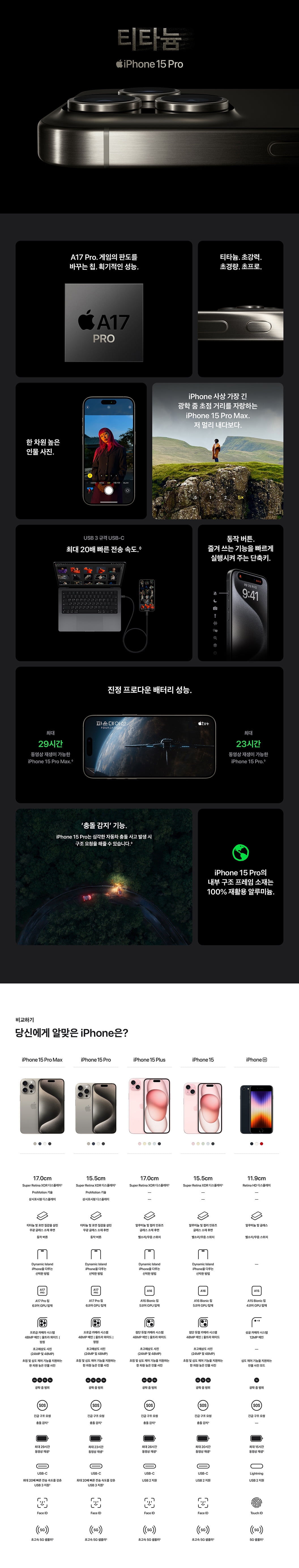  애플 아이폰15Pro256G, iphone15Pro256G, 아이폰15Pro256G 중고폰 상세페이지